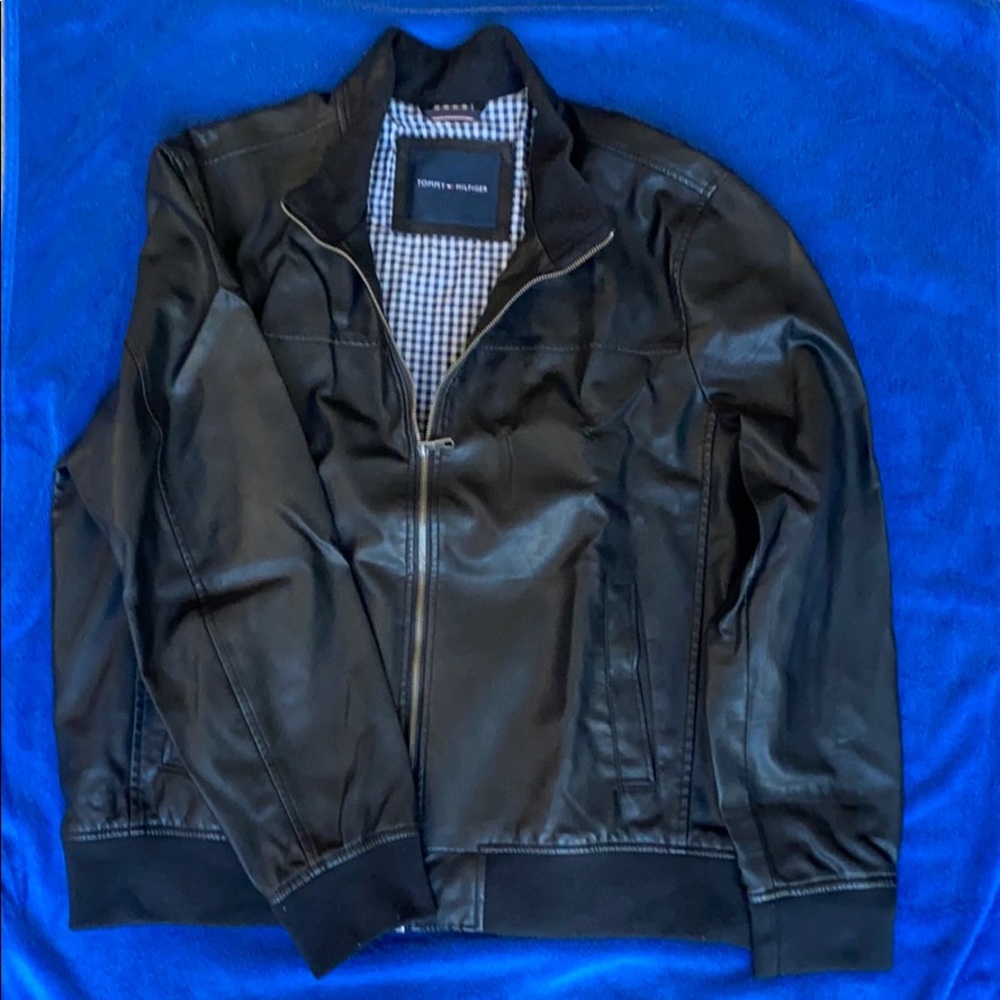 New Tommy Hilfiger Faux Leather Jacket XL